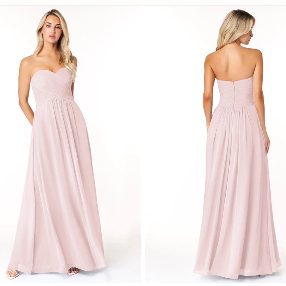 NWT Bill Levkoff petal pink strapless gown style 732